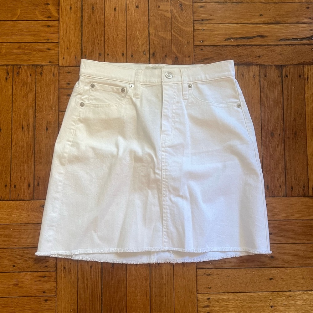 NWT J Crew White Denim Mini Skirt Size 26